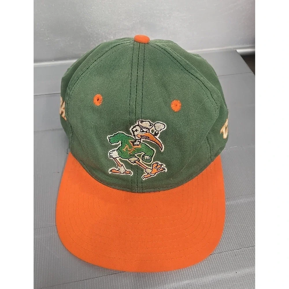 90s Vintage University of Miami Hurricanes Twins Enterprise Snapback Hat